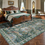8x10 Area Rugs, Vintage Retro Soft Washable Rug, Non-Slip Low Pile Rugs - Image 3