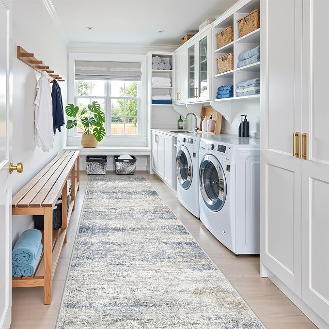 2'6 x 10' Runner Rug Non Slip, Washable Kitchen Rugs, Living Room, Long Rug - Image 4
