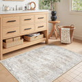 3x4 Rugs for Entryway, Washable Area Rug, Taupe | Small Rug for Kitchen by Restydon