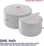 49.7'' Foam Round Nesting Coffee Table Set of 2, Modern Upholstered Side End - Image 2