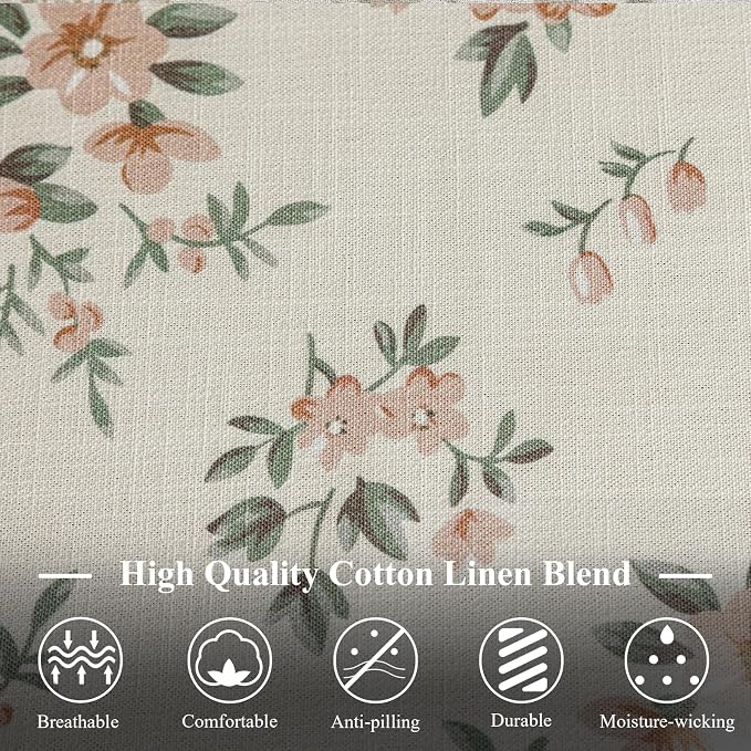 VClife Shabby Chic Pink White Floral Printed Tablecloth - Image 5