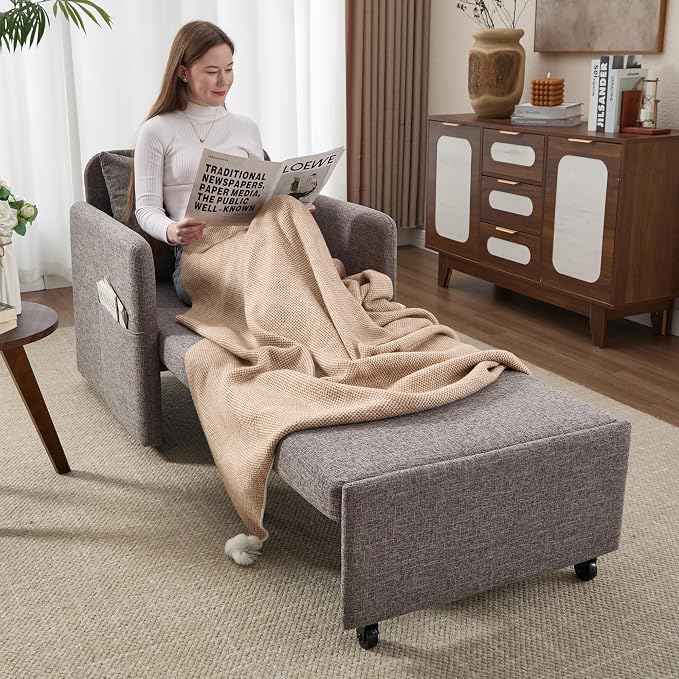 Iroomy 5-Level Adjustable Convertible Sleeper Chair Set of 2, 3-in-1 87'' Long - Image 10