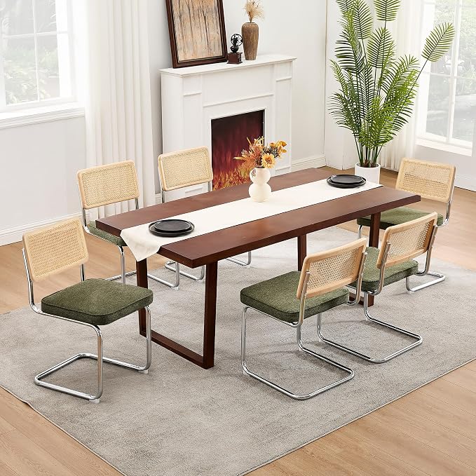 Zesthouse Natural Rattan Dining Chairs Set of 2, Mid Century Modern Dining - Image 6