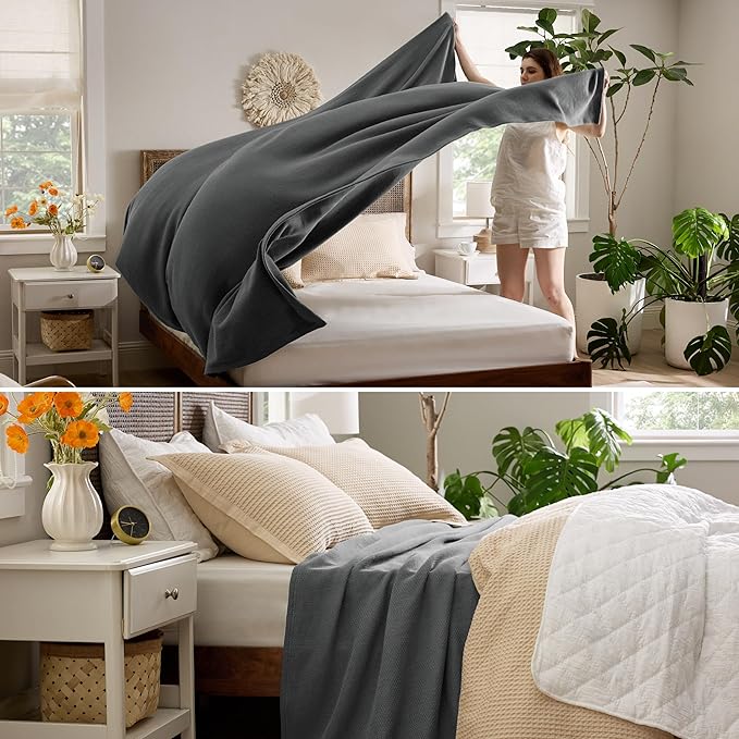 Bedsure GentleSoft 100% Cotton Large Blanket Oversized King - Image 4