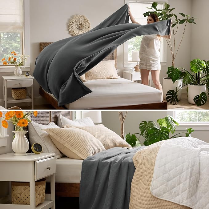 Bedsure GentleSoft 100% Cotton Blanket King Size - Image 4