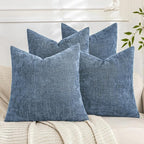 Set of 4 Soft Textured Decorative Throw Pillow Covers 20x20 Inch Cozy Farmhouse by Cozoomy