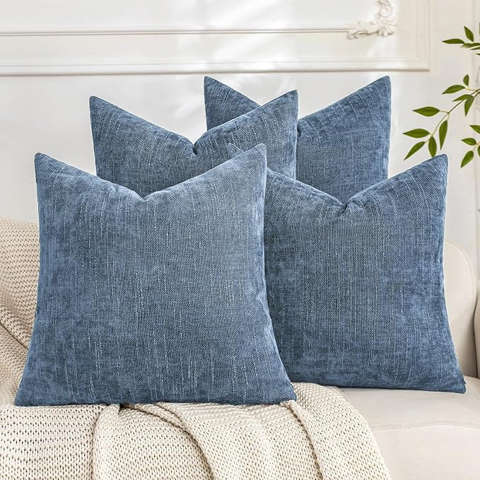 Set of 4 Soft Textured Decorative Throw Pillow Covers 20x20 Inch Cozy Farmhouse by Cozoomy