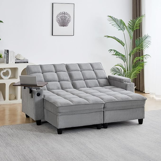 70.9" Chaise Lounge Chair Indoor, Oversized Boucle Upholstered Sofa Bed by Unknown