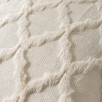 Set of 2 Beige Morrocan Decorative Pillow Covers 26x26 Inch Fluffy Boho Throw - Image 5