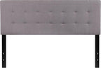 Flash Furniture Bedford Tufted Upholstered Queen Size Headboard in Light Gray - Image 8