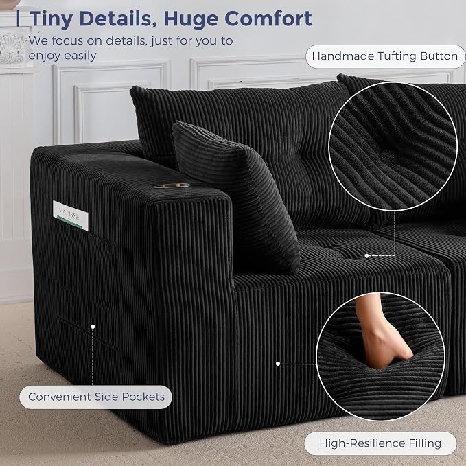 MAXYOYO Modular Sectional Sofa Couch, Loveseat Boneless Cloud Couch - Image 5