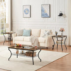 VECELO 3 Pieces Living Room Table Sets, Coffee and End Tables - Image 7