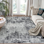 6x9 Area Rugs for Living Room Bedroom Dining Room Washable Black Grey | Soft by Aelenmu