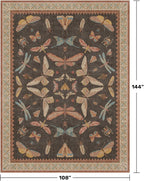 Brown 9x12 Living Room Area Rug, Washable Whimsical Insect Carpet - Image 2