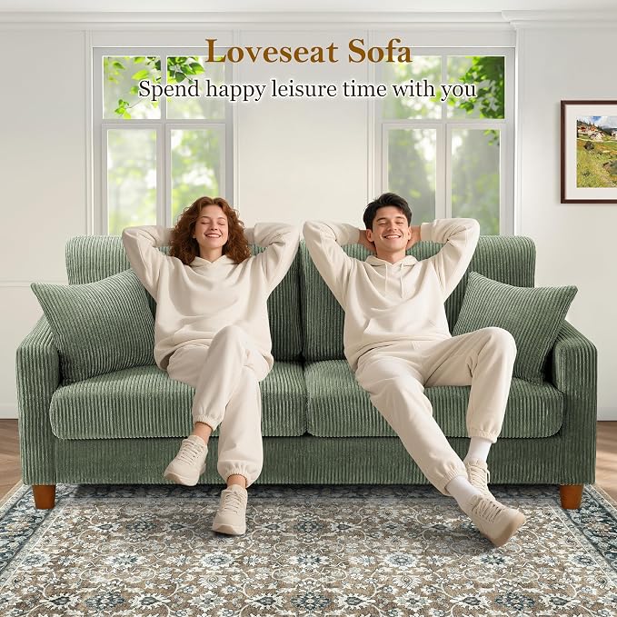 Kidirect 70in Corduroy Couch, Sofas - Image 5