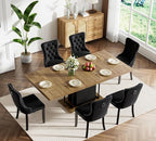 Henf 63"-79" Dining Table Set for 6, 7 Pieces Extendable Dining Table and 6 - Image 2