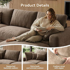 WorthFurni 140” Oversized Cloud Sectional Couches - Image 4