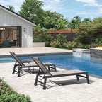 PURPLE LEAF Outdoor Patio Chaise Lounge Set of 4 Aluminum Lounge Chair - Image 2