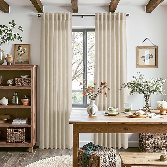 Eggshell Beige Curtains 102 Inches Long - Image 8
