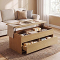 Coffee Table Lift Top with 2 Drawers, 40 Inch Multi-Function Coffee Table with by Homiflex