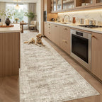 Soalmost Washable 3x12 Hallway Runner Rug Non-Slip Kitchen Entry Rugs Brown | - Image 3