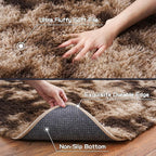 Large Rug for Living Room 6x9, Modern Shag Area Rug, Tie-dyed Coffee | Soft - Image 8