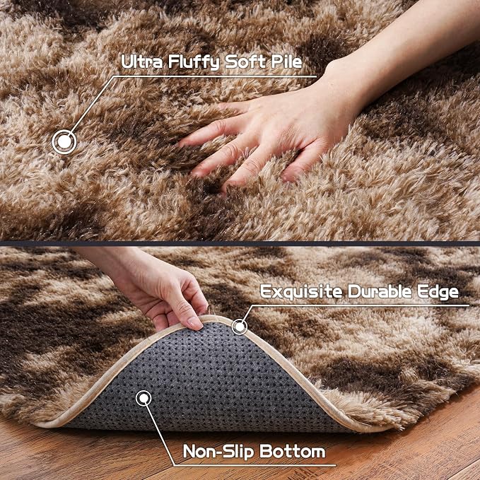 Pionblank 8x10 Rug for Living Room, Fluffy Large Area Rug - Image 8