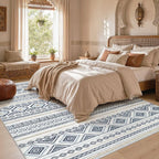 cotiled Boho 10x12 Area Rug for Living Room: Large Moroccan Washable Rug | - Image 5