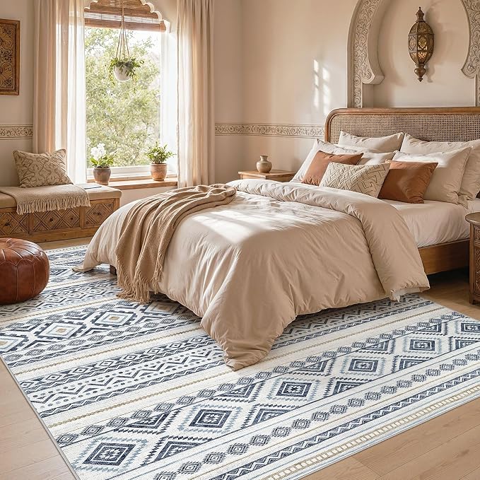 cotiled Boho 5x7 Area Rugs for Living Room: Soft Moroccan Washable Rug | Solve - Image 6