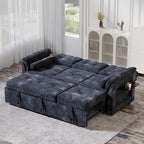 Convertible Sleeper Sofa Bed, 63 Inch Chenille Pull Out Couch - Image 9