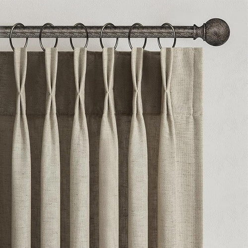100 Inches Long Pinch Pleated Semi Sheer Curtains by Topfinel