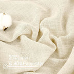 Beige Short Linen Curtains 40 inches Long - Image 2