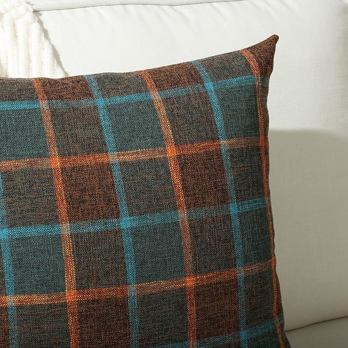 Stellhome Burlap Throw Pillow Covers Square Solid Linen Decorative Cushion - Image 4