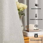Yakamok Oatmeal Linen Textured Curtains 84 Inches Long - Image 5