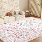 DUKINO 8x10 Area Rugs, Washable Soft Animal Bedroom Rug Non Slip, Low Pile - Image 9