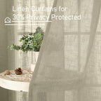 36 Inch Length Linen Semi Sheer Curtains - Image 5