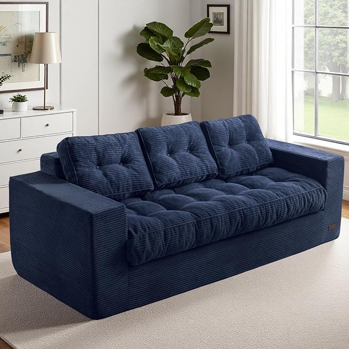 MAXYOYO Oversized Loveseat Sofa Couch, Upholstered Bean Bag Chair Cloud 3-Seat by MAXYOYO