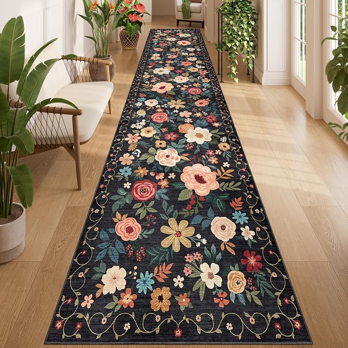 DUKINO 3x14 Washable Runner Rug, Non Slip Long Kitchen Runner Rug, Low Pile by DUKINO