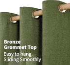 YoungsTex Olive Green Linen Curtains - Image 6