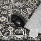 Grey Hallway Runner Rug 2x6 for Bedroom Kitchen | Low Pile; Non Slip; Stain - Image 7
