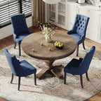 COLAMY Fabric Side Dining Chairs Set of 4, Wingback Upholstered Dining Room - Image 3