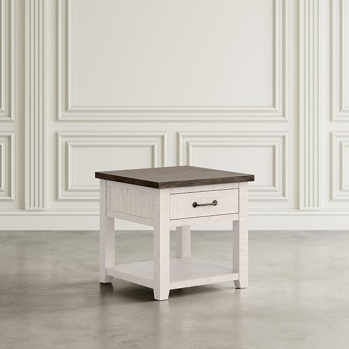 Jofran Madison County Harris End Table, Vintage White - Image 10