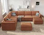 Oversized Modular Sectional Sofa, Solid Wood Frame, Removable Washable Cover - Image 4
