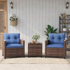 Garvee Outdoor Wicker Chairs, 3 Pieces Patio Furniture Set, All Weather High by Garvee