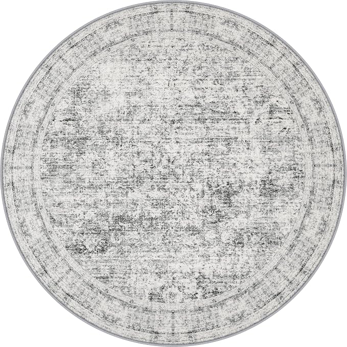 Round Area Rug Living Room: 8 ft Modern Washable Indoor Carpet | by FXRHLP