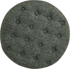 Homepop Home Decor | Upholstered Round Tufted Foot Rest Ottoman | Ottoman - Image 10