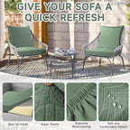 CALBODE 12Pcs Stretch Couch Cushion Covers, Water Resistant Outdoor Sofa - Image 4