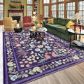 Area Rugs for Living Room, Washable 5x7 Purple Blue Vintage Rug for Bedroom by Rtizon