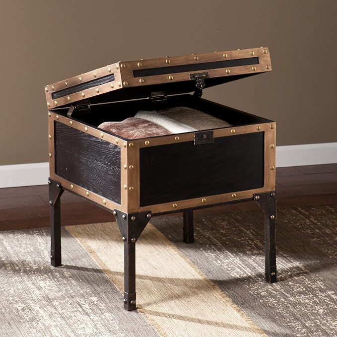 SEI Furniture - Drifton Travel Trunk End Table - Transitional Design - Image 2