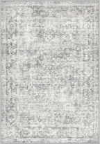 Area Rug Living Room: 6x6 Modern Washable Soft Carpet Black Grey | by FXRHLP